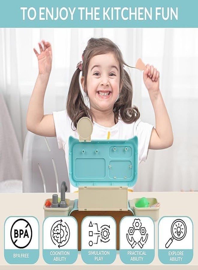 VENTUREBELL Kids Play Kitchen Set, Pretend Cooking Toy with Utensils and Food Accessories, Multicolor, Birthday Gift Item - Image 5